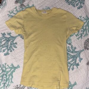 Brandy Melville Pale Yellow Short Sleeve Tee